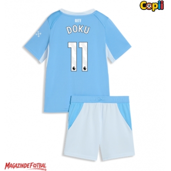 Manchester City Jeremy Doku #11 Echipament de Fotbal Replică 2026-27 Copii Acasa (+ Șorturi)